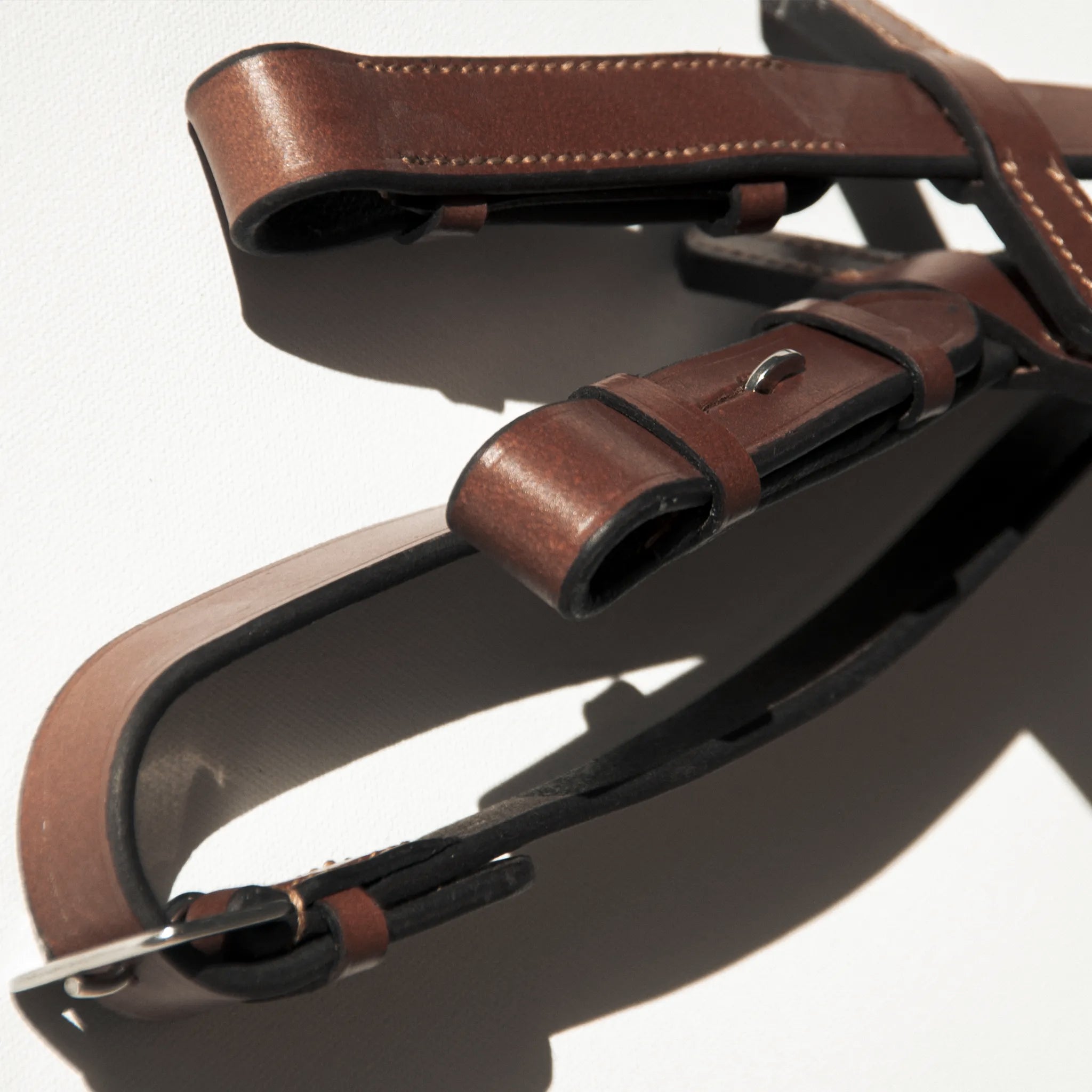 TdeT - Rubber reins large studs hazelnut