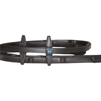 TdeT - Rubber reins micro studs with stops dark havana