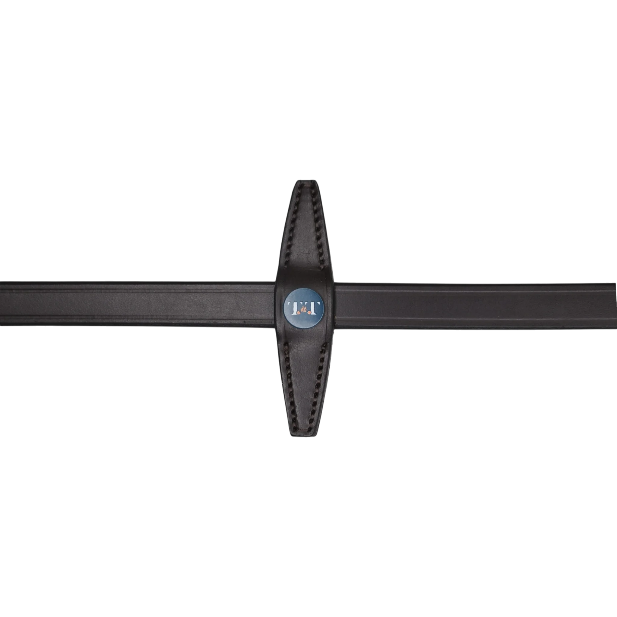 TdeT - Rênes caoutchouc micro picots à arrêtoirs havane foncé