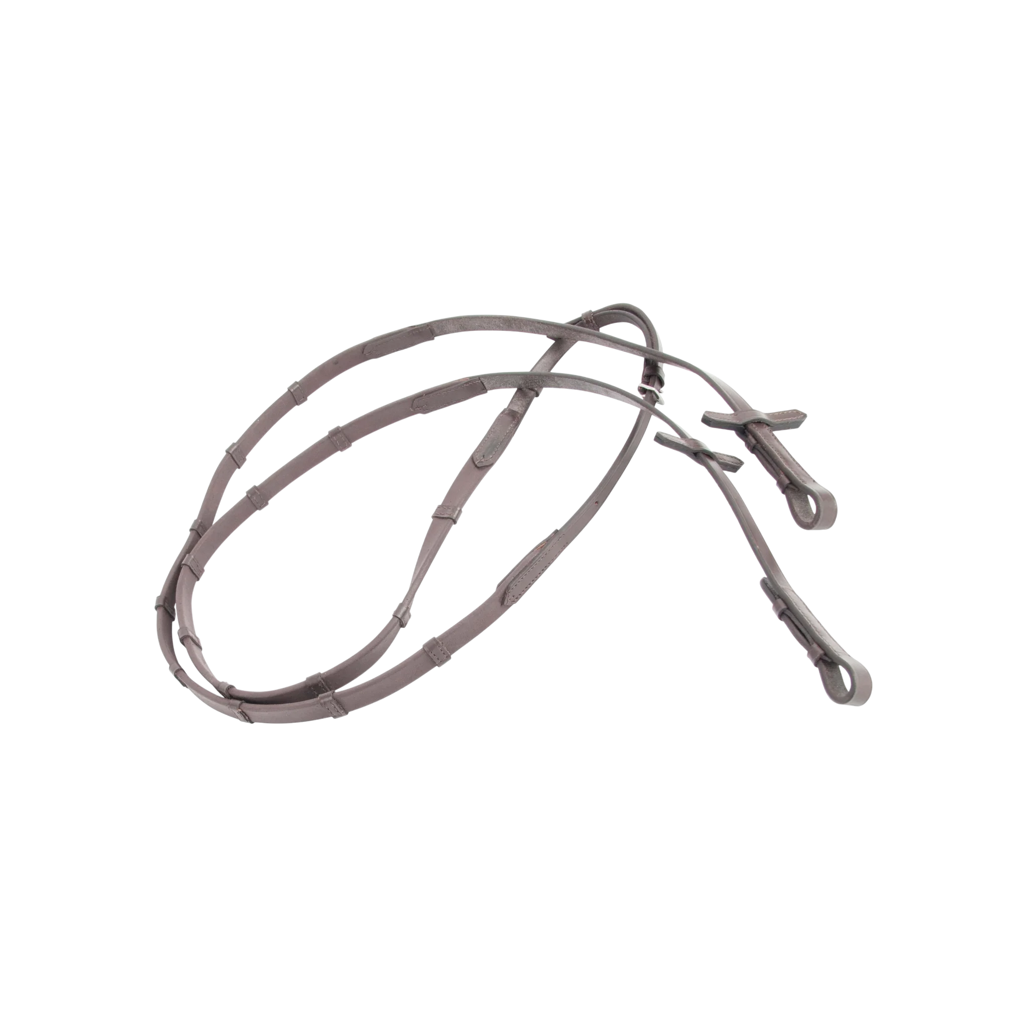 TdeT - Ultra grip reins with stops dark havana