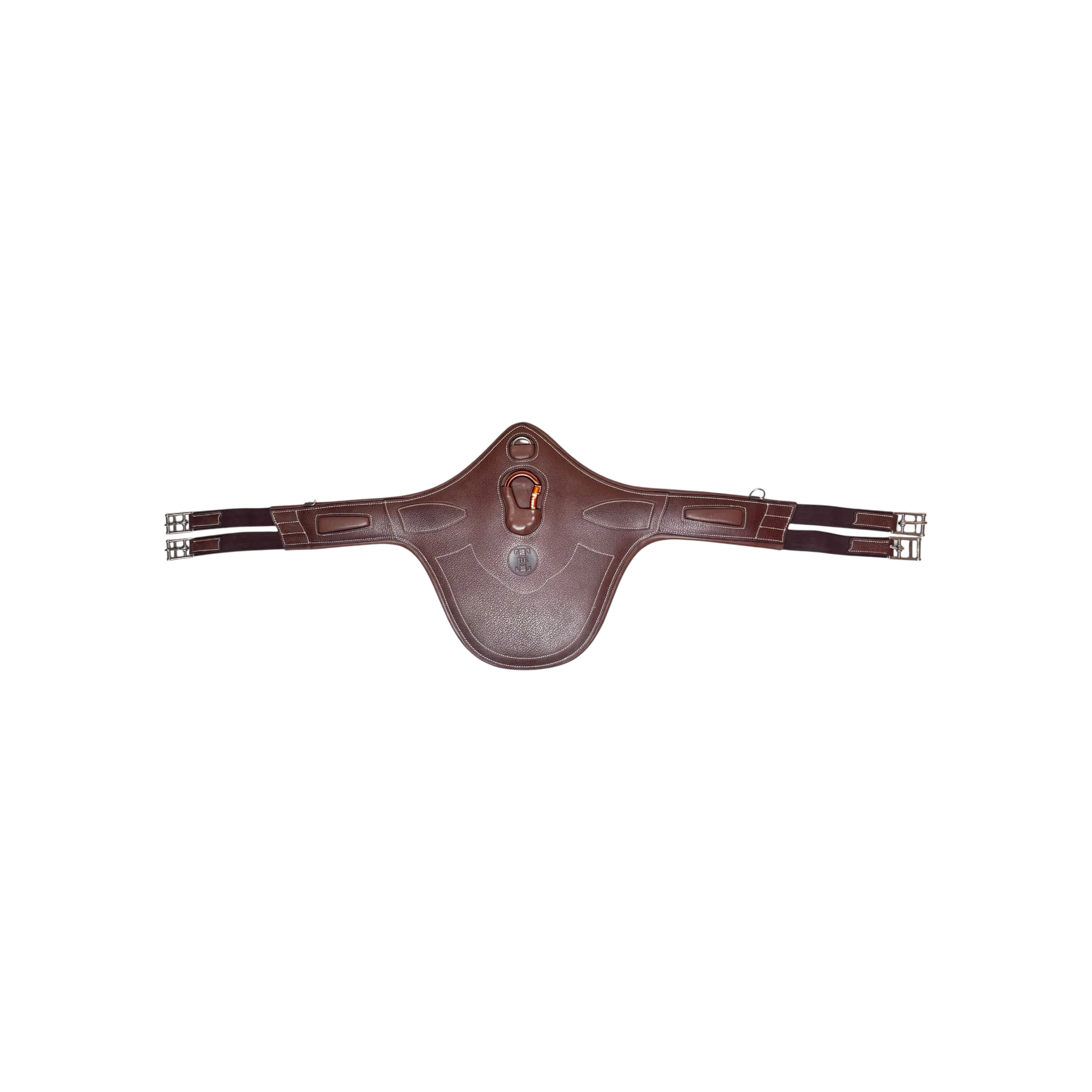 TdeT - Luxe leather belly guard girth tobacco