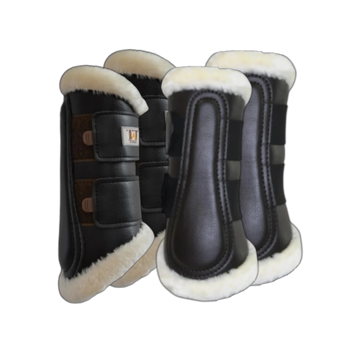 TdeT - Set guêtres fermées dressage néoprène mouton marron noir