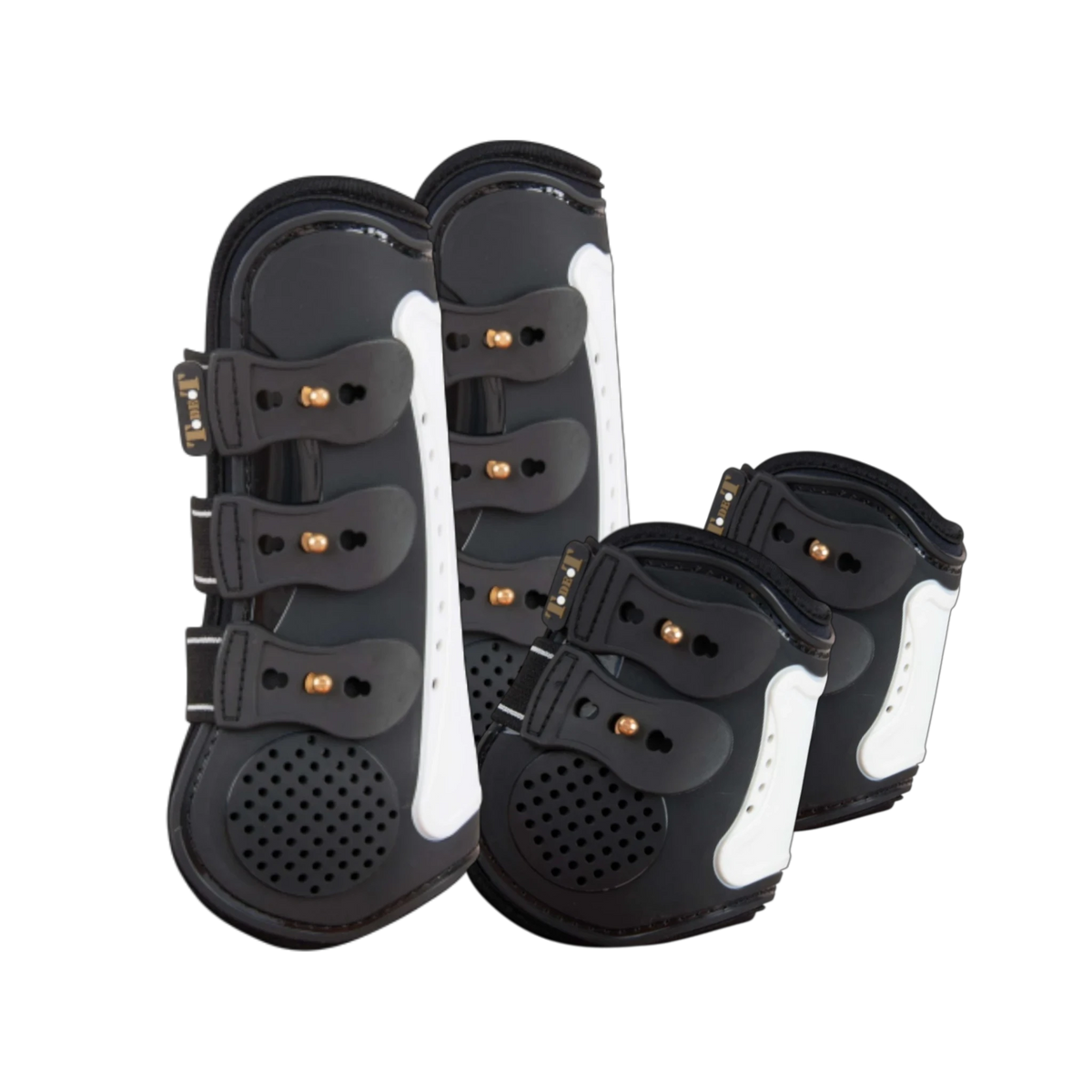 TdeT - Set guêtres et protège-boulets Proteck Compet noir/ blanc