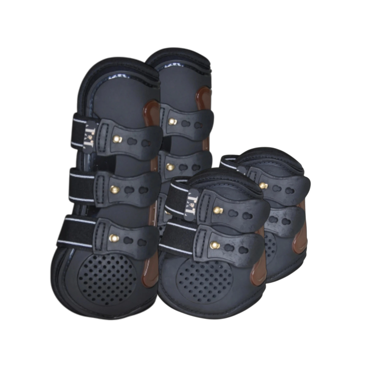 TdeT - Set guêtres et protège-boulets Proteck Compet noir/ marron