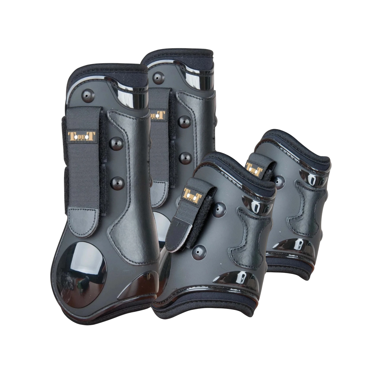 TdeT - Set guêtres et protège-boulets coque et cuir noir