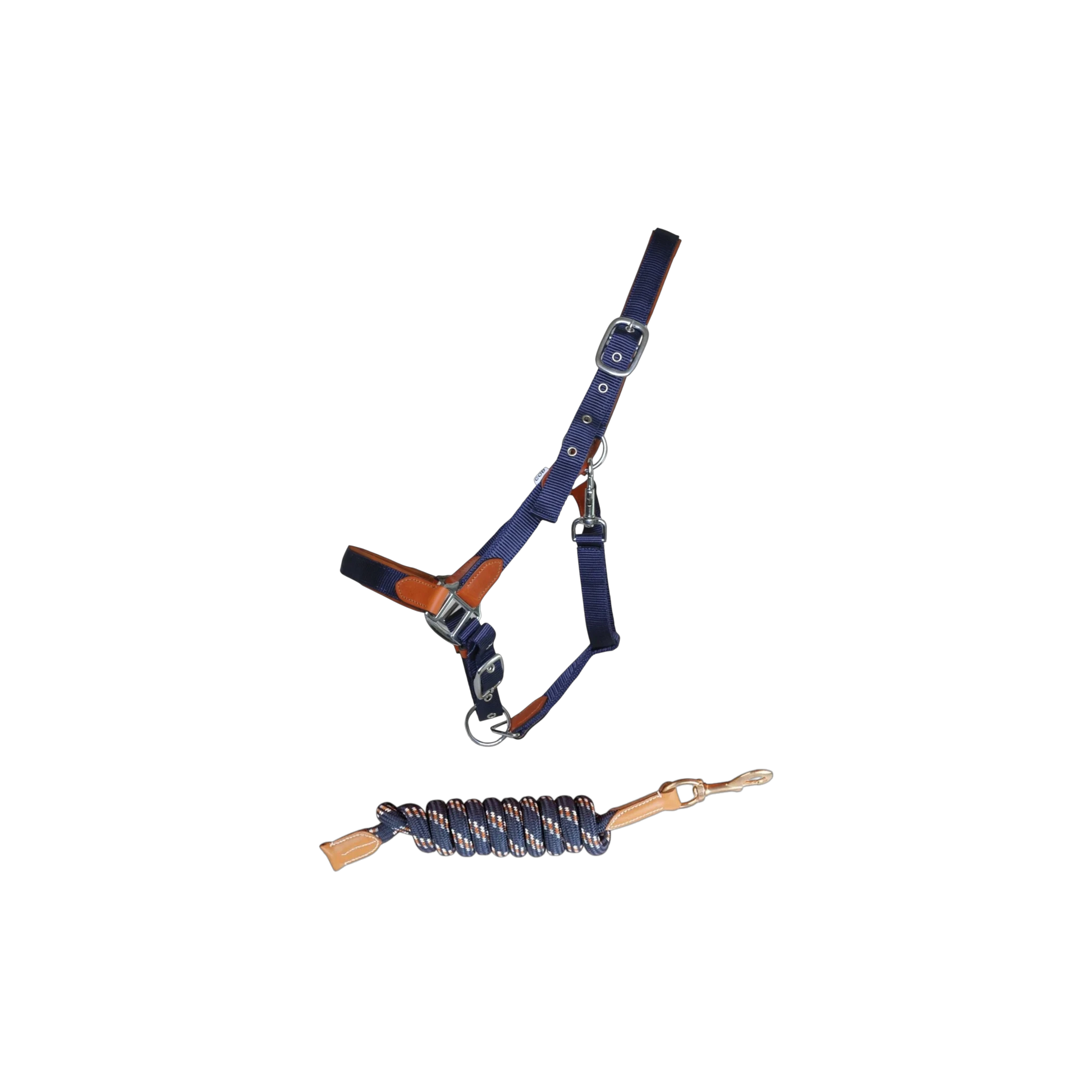 TdeT - Set licol cuir et sangle et longe ronde Luxe marine