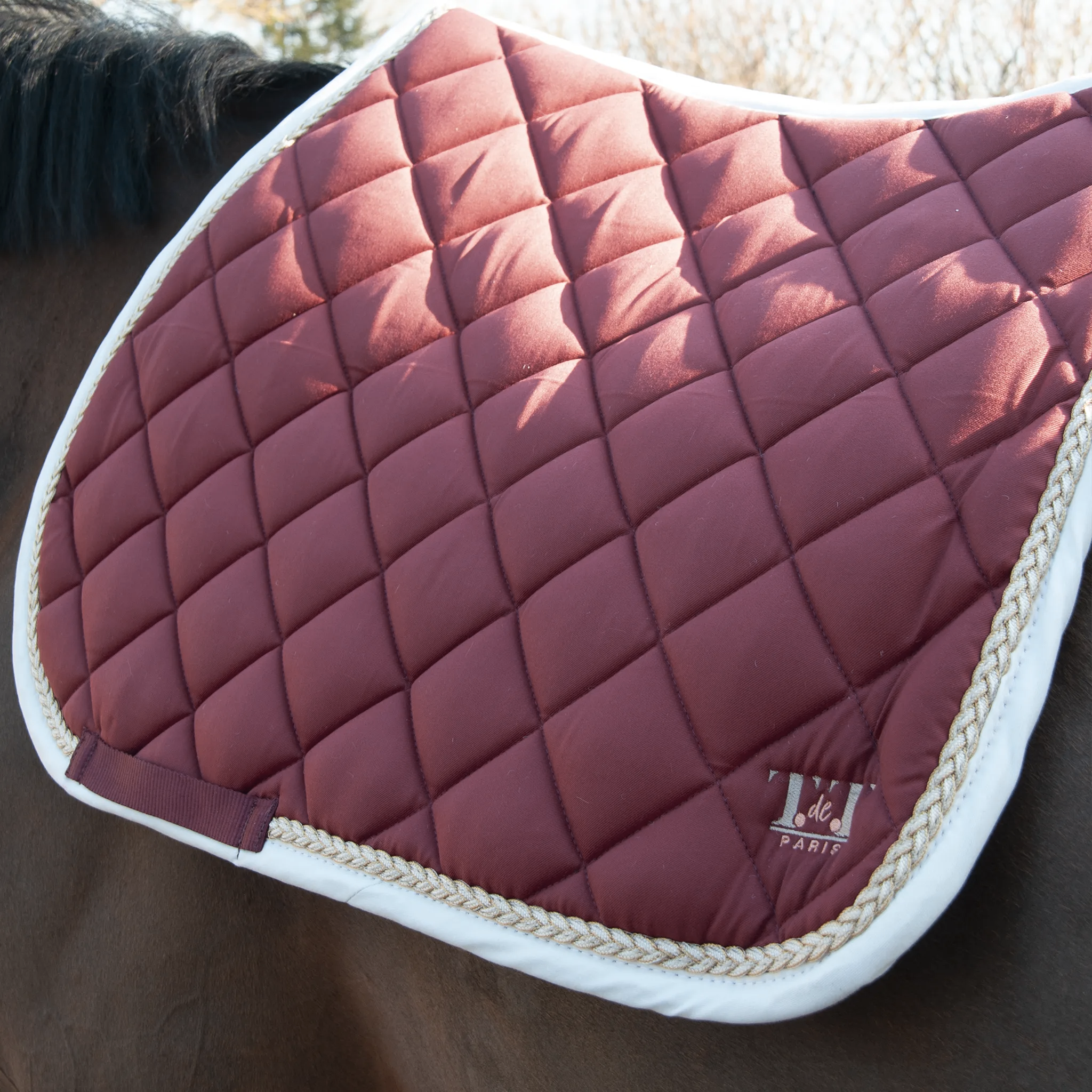 TdeT - CSO saddle pad Fontainebleau burgundy/white