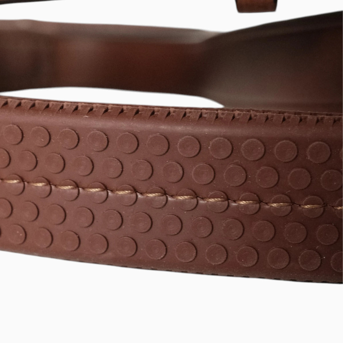 TdeT-Rubber reins with large pimples Tobacco