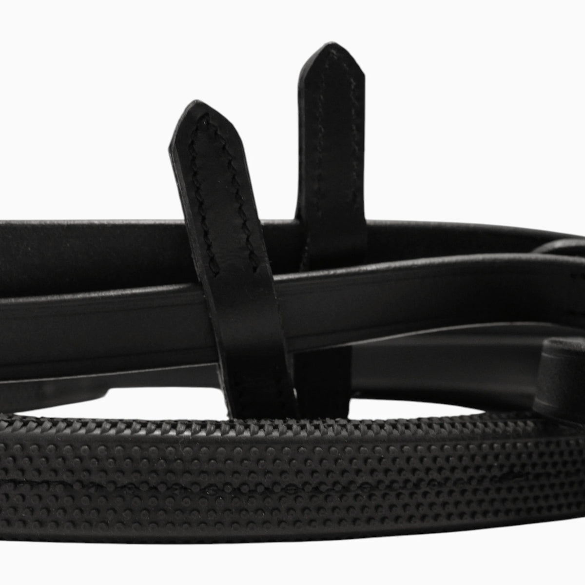 TdeT-Rubber reins with small pimples Black