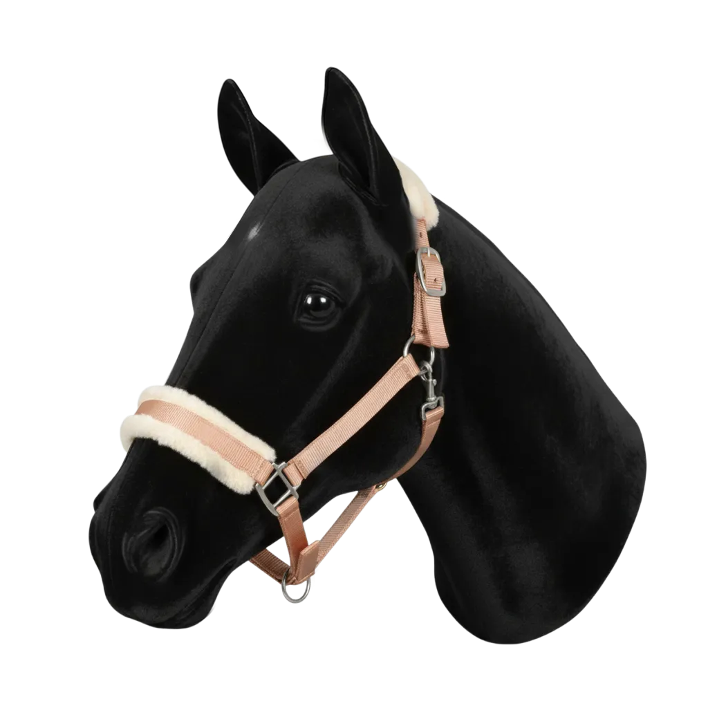 Licol mouton synthétique pêche/ naturel