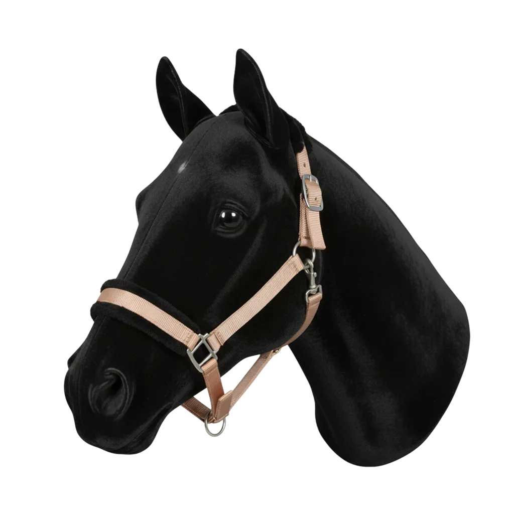 Licol mouton synthétique pêche/ noir