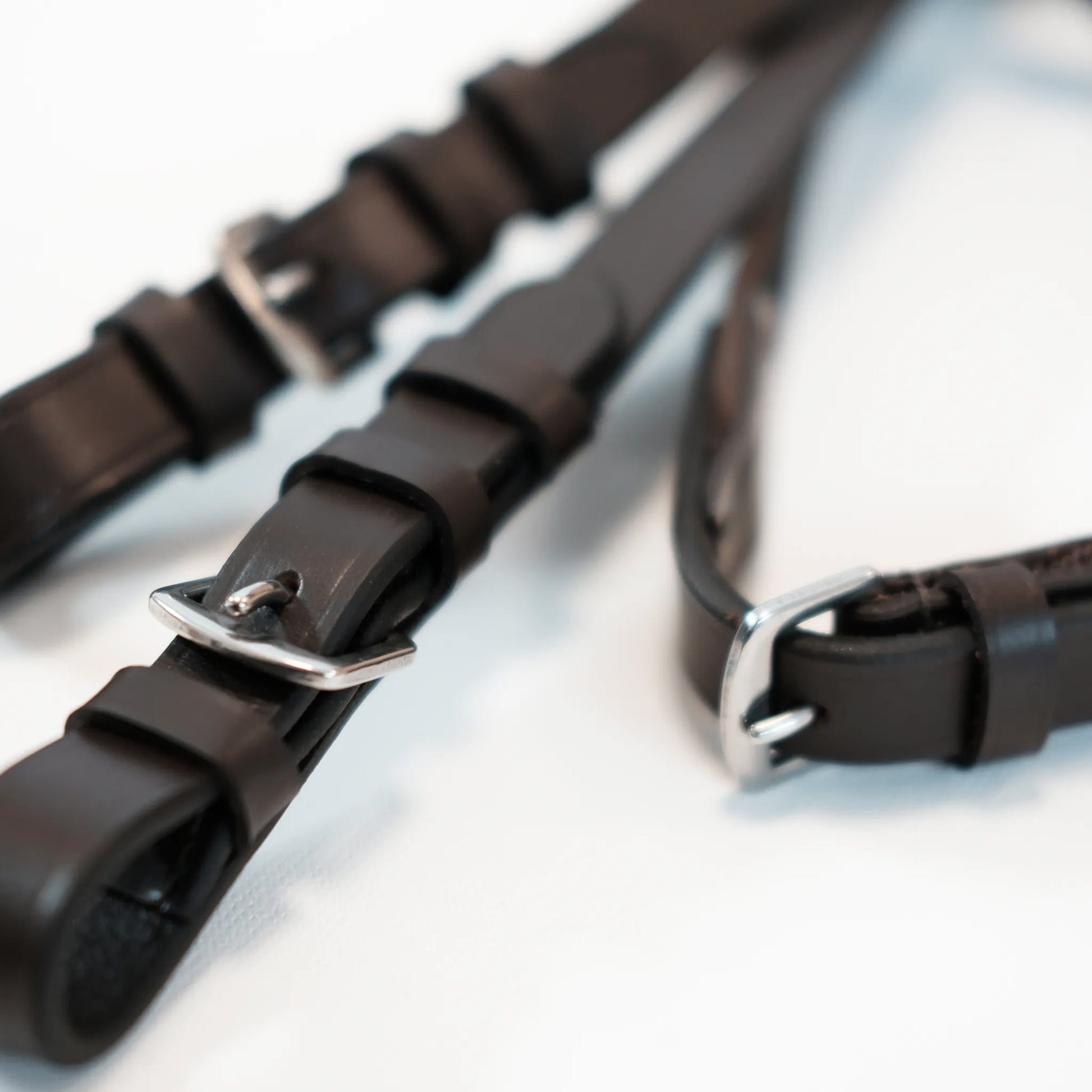TdeT - Super grip reins with stops havana